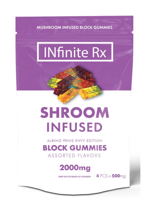 Buy INfinite Rx Shroom Infused Albino Penis Envy Edition Block Gummies Edibles (2000mg) online
