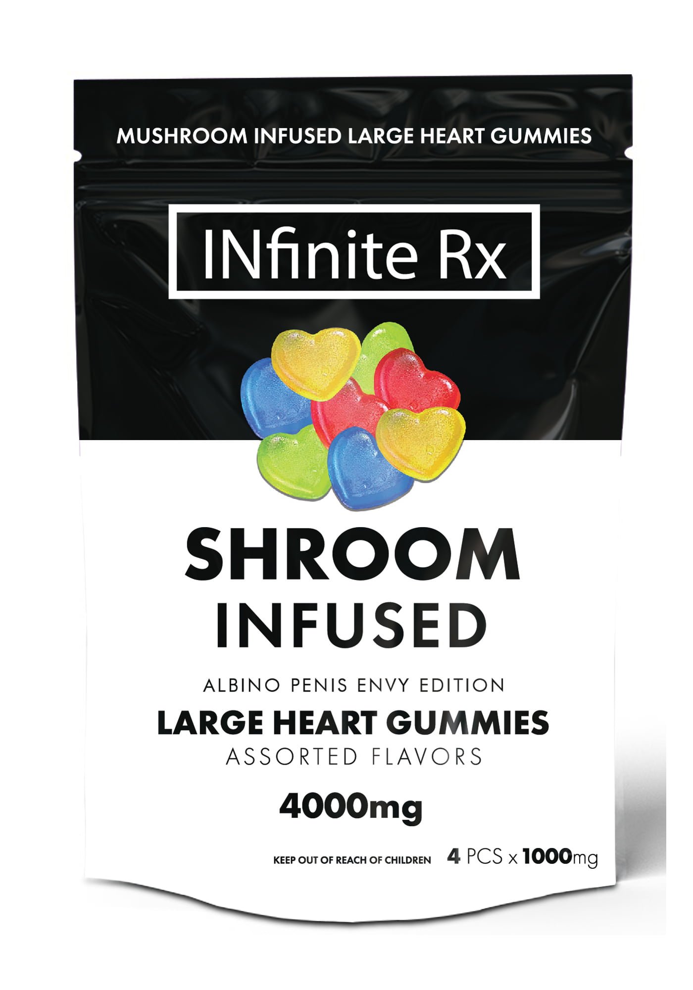 Albino Penis Envy Edition Large Heart Gummies Edibles (4000mg)